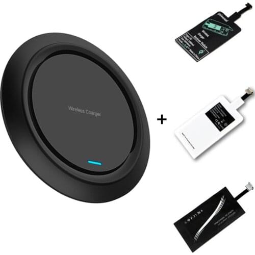 QC 10W Qi Wireless Charger Receiver Adapter Kit For iPhone 12 11 7 6 5s Wireless Charging Pad Receptor For Samsung Note9 S20 S9