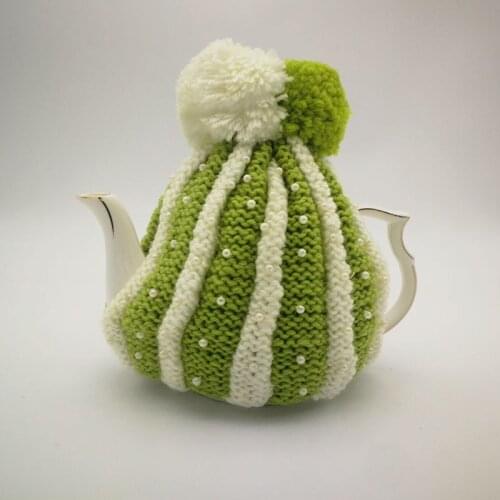 Colorful Hand Crochet Knitting Hats Floral Tea Cosy Teapot Cover British Style Tea Hats Tea Party Pretty Home Decor