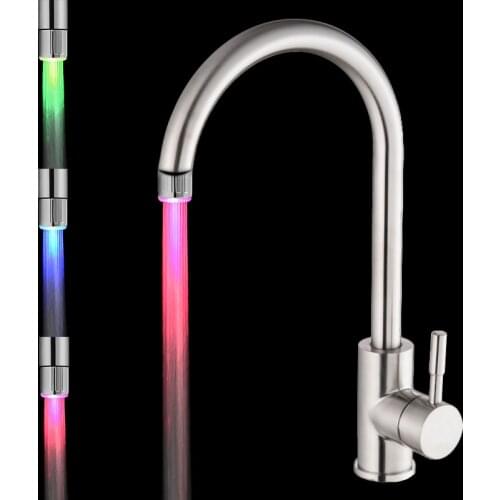 Colorful LED Water Faucet Lights Colorful Changing Glow Shower Head Kitchen Tap Aerators for Kitchen Bathroom Products