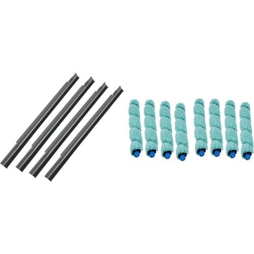 8x Floor Washing Robotic Cleaner Main Brush for Ilife W400 Floor Washing Robot & 4PCs Scraper Wiper