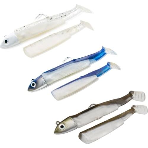 Jig Head Fishing Lure Soft Black Minnow Fake Bait Minnow Eel Jigging Souple Silicone Lure Pike Seabass Leurre Bass Bionic Bait