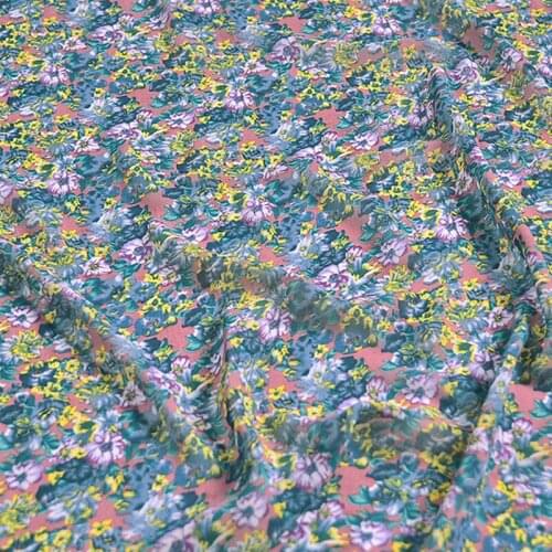 Chiffon Printed Fabric Spring Summer Halter Top Shirt Dress Tops Material by Meter Cloth for Sewing Home Textile alibaba Express