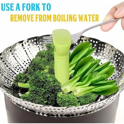 Stainless Steel Folding Steamer Basket Stainless Steel Fish Steamed Steamer Telescopic Steamer Vegetable G1D0