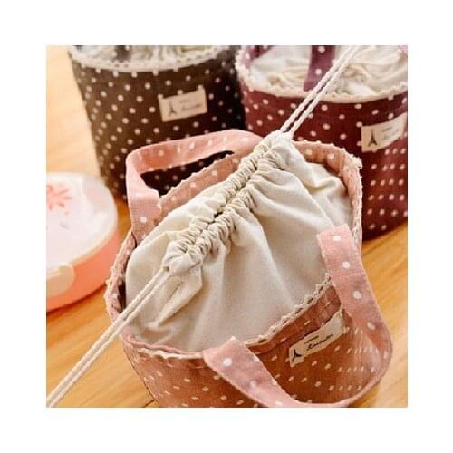 Bolsa termica Lunch Bag Thermal Insulated Dot Eiffel Tower Printing Lunch Box Cooler Bag Tote Bento Pouch Lunch Containe