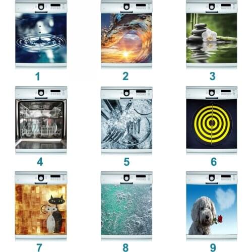 Creative Self Adhesive Dishwasher Stickers Wall Sticker Door Cover kitchen decoration accessories Gift one piece