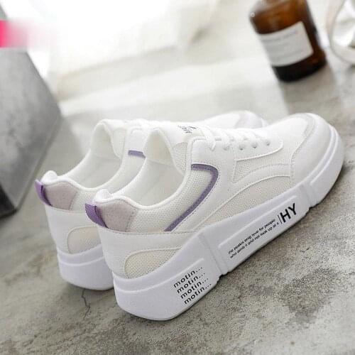 2021 Spring all-match casual flat-bottomed womens board shoes student white shoes flat-heel sneakers breathable