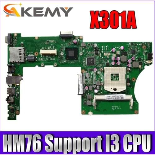 X401A Laptop motherboard for ASUS X301A X401A X501A original mainboard HM76 Support I3 CPU