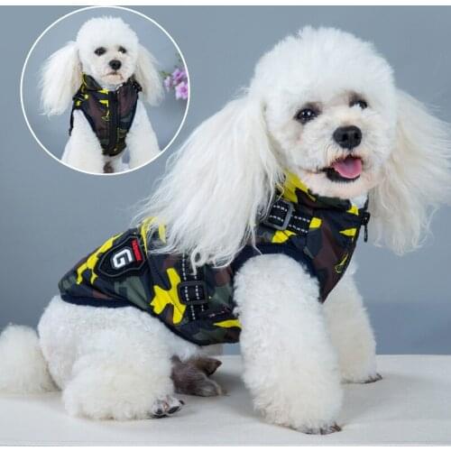 Winter Pet Dog Harness Vest Jacket Clothing Waterproof Coat Dog Clothes For Small Medium Dog Camouflage Windproof Puppy Pug Coat