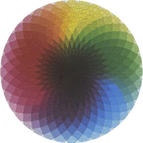 1000 Pcs Colorful Rainbow Round Geometrical Photo Puzzle Adult Kids DIY Educational Toy Jigsaw Puzzle Paper