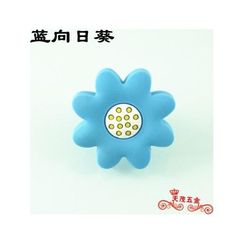 1x Dresser Drawer Cabinet Furniture Door Knob Pull Handles Soft Cartoon Sunflower Design Knobs
