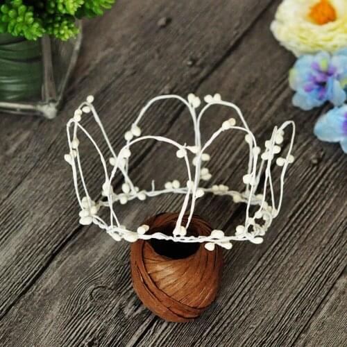 2018 hot Chic regal small handmade white stems white pip berries flower crown,bridal headband,flower girl crown,can customize
