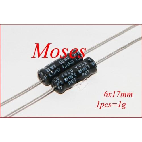 50v 4.7uf Axial NP Bipolar capacitance Electrolytic Capacitor 6x17mm (50pcs)