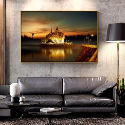 Artcozy Oil Canvas Painting temple_buddhism_architecture For Home Decoration Wall Art