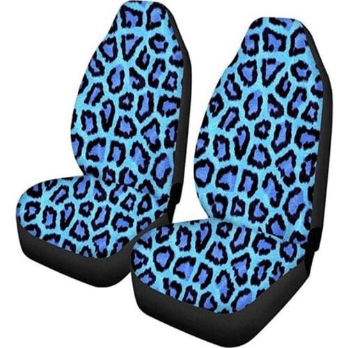 AUTO KEGAN 1/2 pcs Leopard Grain Front Car Seats Cover Automotive Bucket Protective Seats Cover for peugeot 206 207 2008 407