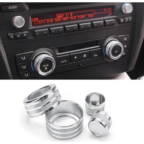 Car Air Conditioning Sound Knob Cover Interior Decoration For BMW 3 Series 2005-2013 E90 E91 E92 E93 ( 3 Or 4 buttons option)