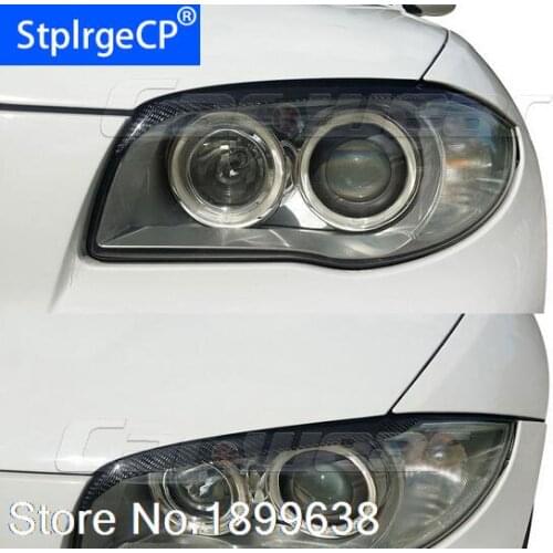 High Quality Carbon Fiber Front Headlight Cover Eyelid Eyebrow for BMW 1 series E81 E82 E87 E88 128i 135i 2004-2011