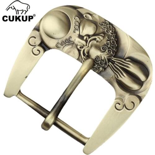CUKUP Chinese Ghost Pattern Belt Buckles Pin Style New Designers Brand Belts Solid Brass Buckle Metal 3.8cm Width Belt BRK032