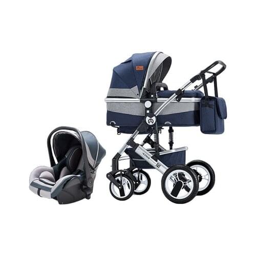 3 In 1 Baby Stroller Can Sit And Lie Down Two-way Pram Shock-Absorbing Folding High-view For Baby Newborn Carriages