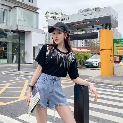 Denim shorts women summer 2021 new high waist wide legs ins loose Korean version was thin, wearing a-line hot pants