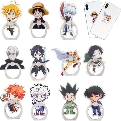 ER921 Anime Boy Cartoon Fashion Ring Metal Mobile Phone Accessories Rotating Ring Bracket Lazy Desktop Anti-fall Bracket Gifts