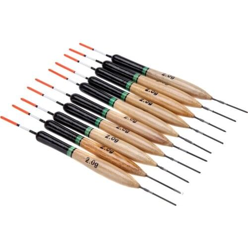 Hot Sale! 10Pcs 2g Fish Floats Set Paulownia Wood Fishing Floats Fishing Tackle Tools