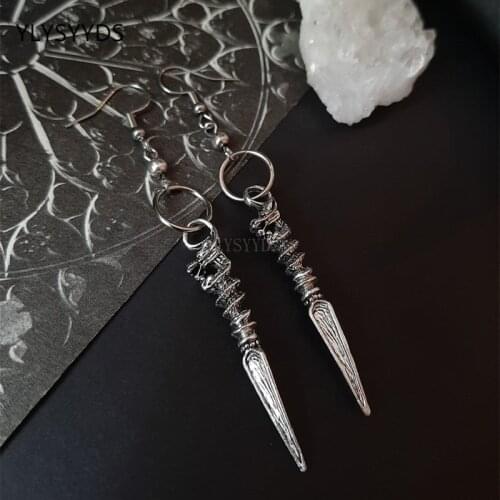 Gothic Viking Dragon Spike Earrings Fantasy Medieval Eardrop Statement Witchy Warrior Pagan Jewellery Women Men Gift Mystical