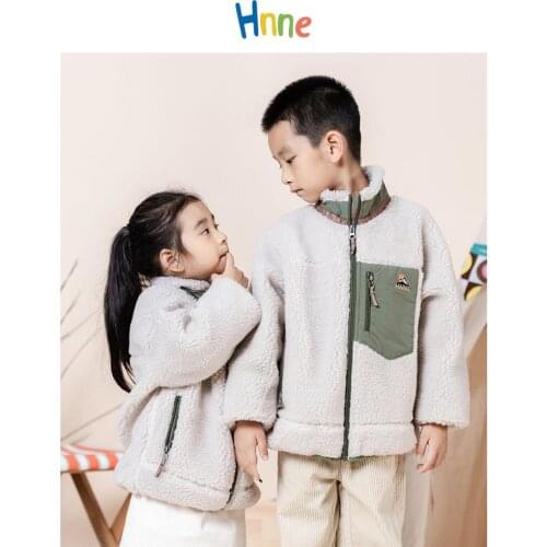 Hnne 2021 Winter New Retro Pile Fleece Jackets Kids Sherpa Teddy Coats Unisex Boys Girls Warm Children Outerwear