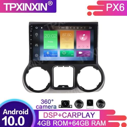 360 Cameras Screen Android 10 4+64G For Jeep grand wrangler 2011-2016 Car Multimedia Player GPS Navi Headunit Radio Audio Stereo