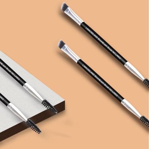 LAMUSELAND Makeup Brush Double-head Tip Bevel Eyebrow Brush Eye Shadow Brush Make up Tools #LA902