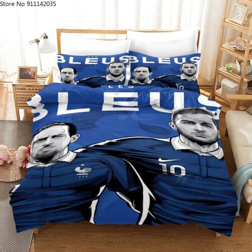 Soccer Club Bedding Set King Size Sports Series American Football Duvet Cover Luxury for Kids Teen 150 Bed Set Blue Quilt Cover