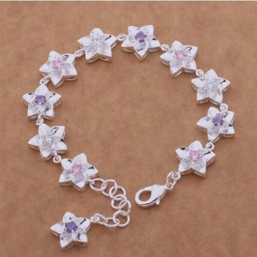 Beautiful fashion 925 sterling silver charm Bracelet Gorgeous jewelry All the stars /axhajooa cjtalbaa AH048