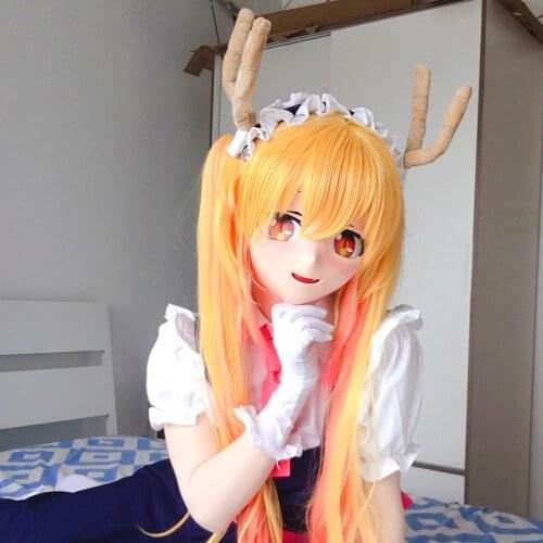 KRM506) Handmade Female/Girl Resin 3/4 Head Japanese Cartoon Character Tohru Cosplay Kigurumi Mask Crossdresser DOLL