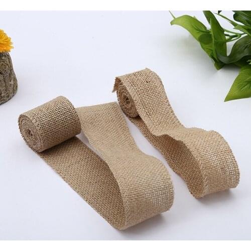 Natural Jute Burlap Hessian Ribbon Rolls Vintage Rustic Wedding Decor Christmas Gift Wrapping Festival Party Home Decor 2M New