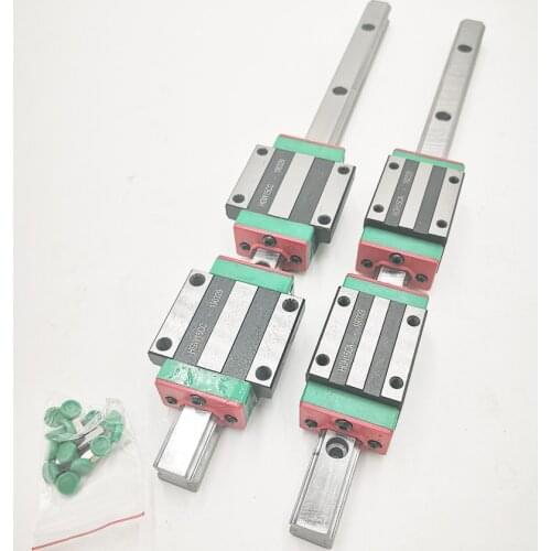 2pc HGR15 linear guide rail any length+4pc linear block carriage HGH15CA /flang HGW15CC HGH15 CNC parts