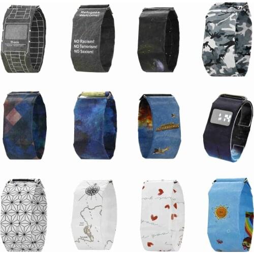 Aismei Men Women Watchs LED Waterproof Tyvek Paper Strap Digital Watchs Germany Female Sport watch 2018 New Fashion Hot Sale