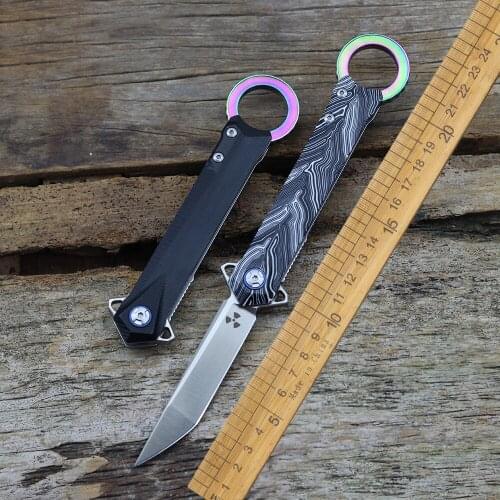 New JK3312 Folding Knife D2 Blade Zebra Pattern G10 Handle Outdoor Camping Survival Kitchen Knife Fruit Knife EDC Rescue Tool