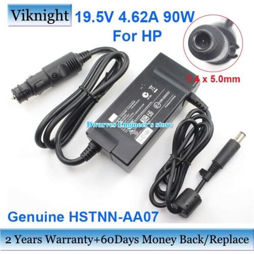 Genuine HSTNN-AA07 19.5V 4.62A 90W DC Vehicle Adaptor Car Charger For HP 394159-001 Laptop Power Supply 7.4x5.0mm