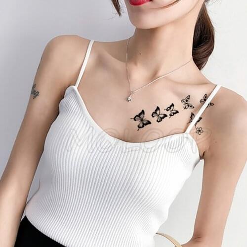 Water Transfer Black Sexy Peace Dove Birds Body Art Waterproof Temporary Fake Flash Tattoo Stickers for Man Woman Kid 10.5*6 Cm