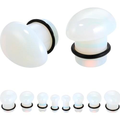 2pcs Opal Stone Ear Plug and Tunnels Earring Gauges Piercings Waterdrop Ear Expander Stretchers with O-ring Women Body Jewelry