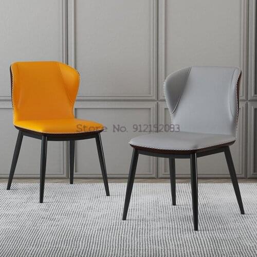 Nordic chair dining chair home stool back chair simple desk net red restaurant hotel iron art light luxury dining table and chai