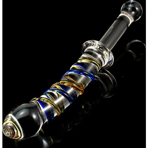 Handle Type Glass Dildo G Spot Massage Wand Woman Masturbator Couples Anal Dildo Glass Penis Big Dildos For Women Adult Sex Toys