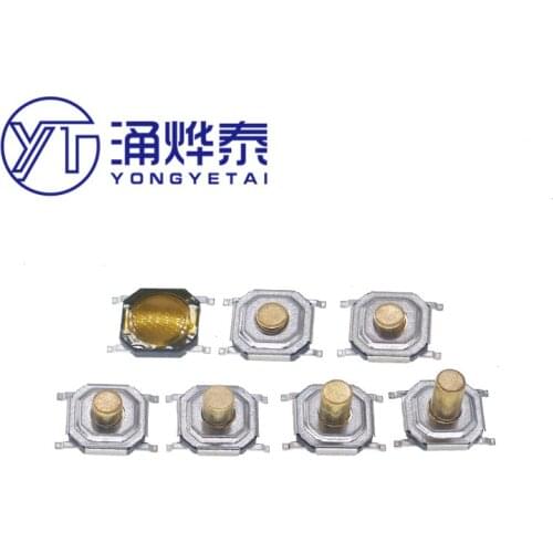YYT 20PCS Copper head waterproof button tact switch 4*4 1.5 1.7 2.0 2.5 3 3.5 4.3mm patch button