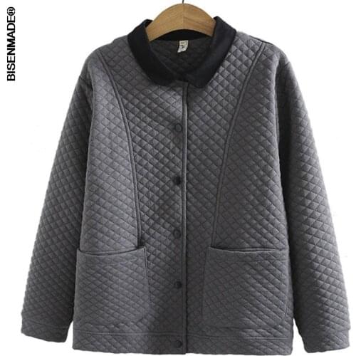 Women Clothing Jacket Plus Size 2021 Autumn New Show Thin Argyle Small Quilted Coat 041