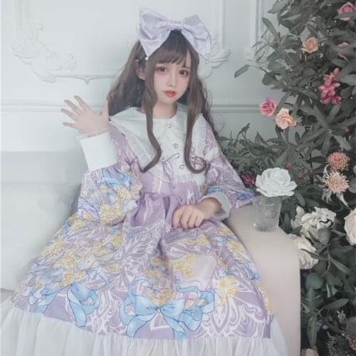 Elegant Women Lace Dress Gothic Lolita dress Girl Cosplay Costumes Vintage Palace Princess Dresses Ladies Flower Gown