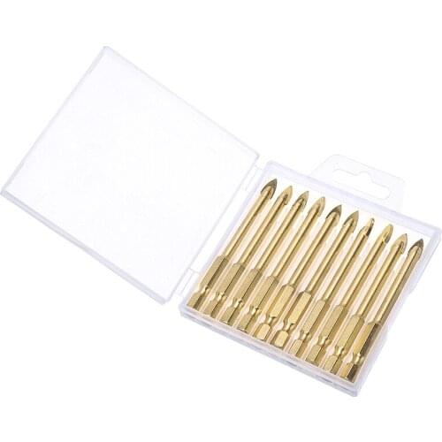 10pcs 6mm Spear Head Drill Bit Alloy Carbide Point with 2 Cutting Edges Glass Ceramic Tile Marble Mirror Drill Bits