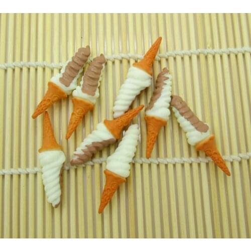 10Pcs Ice Cream Resin Decoration Crafts Kawaii Bead Flatback Cabochon Fridge Magnet Scrapbook DIY Accessories Buttons