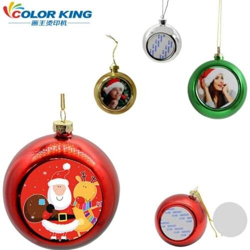 200pcs/lots ublimation christmas ornament ball charm personalized blank consumables hot transfer DIY custom gifts 6colours
