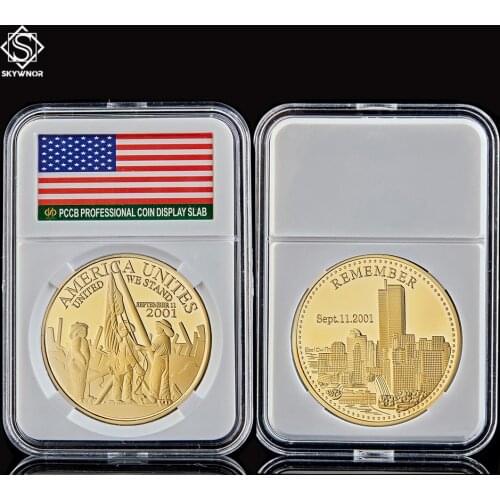 2001.9.11 Remember Attacks 1 World Trade Center USA Liberty Freedom United We Stand Gold Recalling History Gold Coin Value