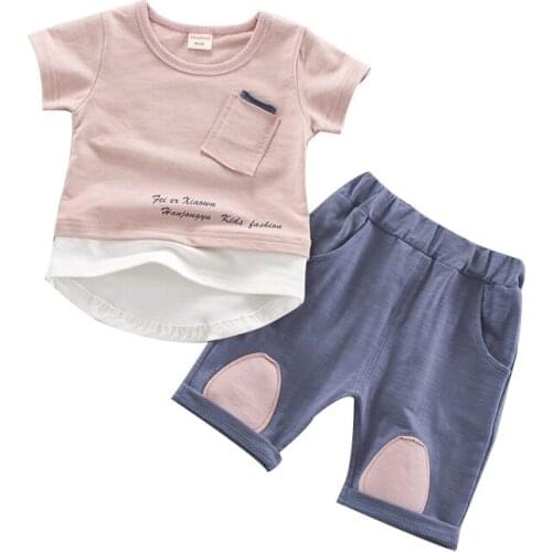 2017 summer children clothing set cotton short-sleeved five pants baby boys girls suits boys clothes / girls clothes set