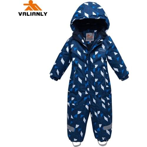 2021 Kids Boys Snowsuit Winter Kids Ski Suit One-piece Warm Hooded Children Jumpsuit Waterproof Windproof Snowboarding Outdoor